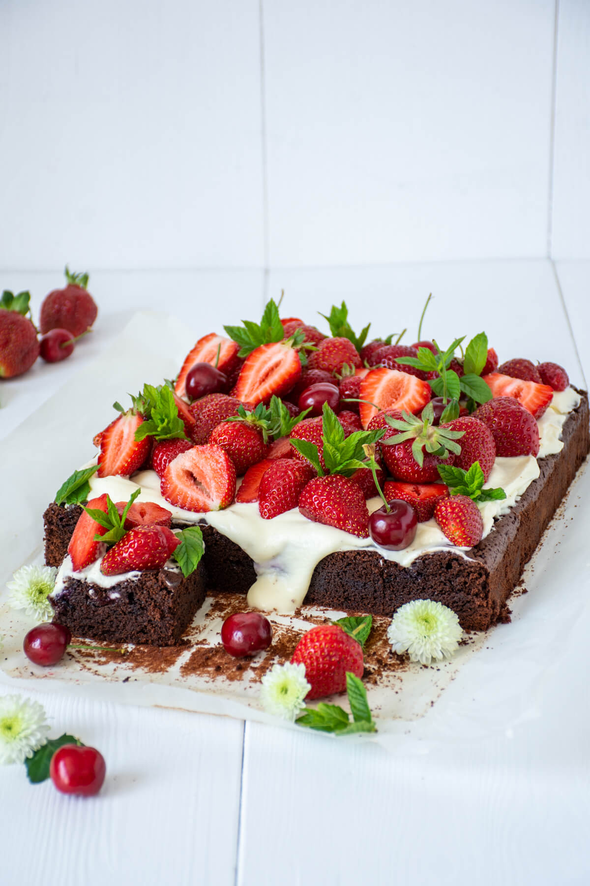 Erdbeer Schokokuchen Brownie-4