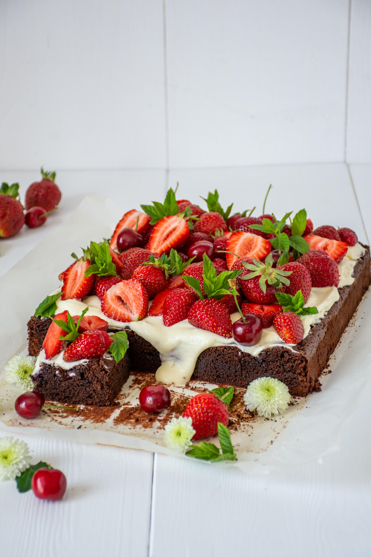 Erdbeer Schokokuchen Brownie-4 - Baking Barbarine